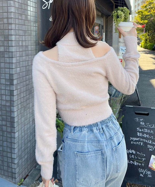 one after another NICE CLAUP(ワンアフターアナザーナイスクラップ)の「マルチWAY/チョーカーニット(ニット/セーター・レディース・ピンク/ブラック/グレー/アイボリー・FREE)」の21枚目の写真