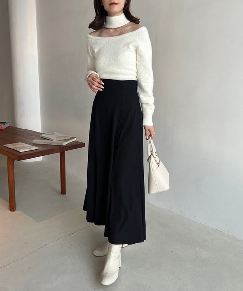 one after another NICE CLAUP(ワンアフターアナザーナイスクラップ)の「マルチWAY/チョーカーニット(ニット/セーター・レディース・ピンク/ブラック/グレー/アイボリー・FREE)」の6枚目の写真
