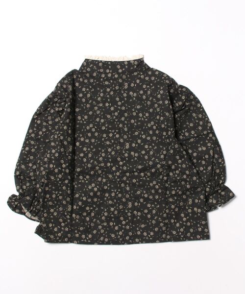 aimoha（アイモハ）の「【aimoha-KIDS-】子供服　かわいい小花柄ブラウス（シャツ/ブラウス・キッズ・ブラック・140/110/100/150/120/130/90）」の2枚目の写真