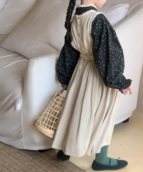 aimoha（アイモハ）の「【aimoha-KIDS-】子供服　かわいい小花柄ブラウス（シャツ/ブラウス・キッズ・ブラック・140/110/100/150/120/130/90）」の3枚目の写真