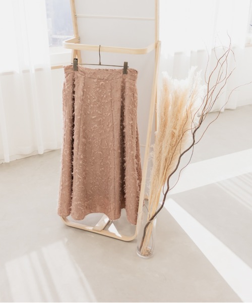 CLETTE(クレット)の「フリンジジャガードスカート(スカート・レディース・ピンクベージュ/アイボリー/ブラック・4L/3L/LL)」の18枚目の写真