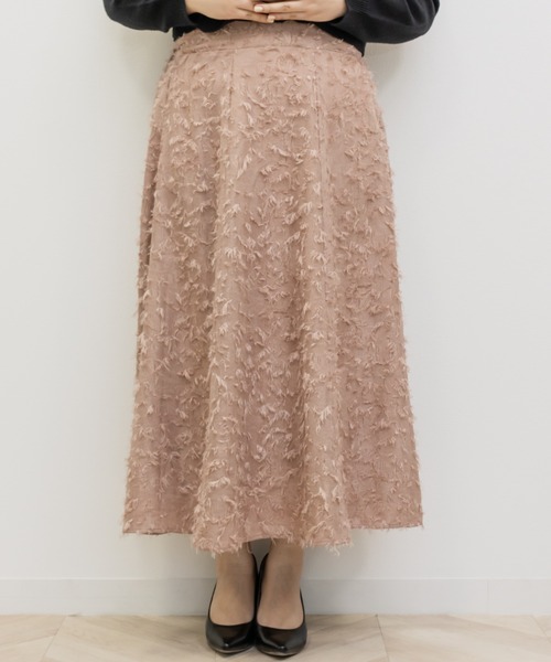 CLETTE(クレット)の「フリンジジャガードスカート(スカート・レディース・ピンクベージュ/アイボリー/ブラック・4L/3L/LL)」の20枚目の写真