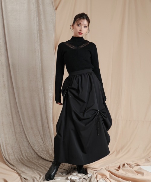 LEANN MOMENT（リーンモーメント）の「Eyelet draping skirt（スカート・レディース・ブラック/ライトグレー・SMALL/MEDIUM）」の19枚目の写真