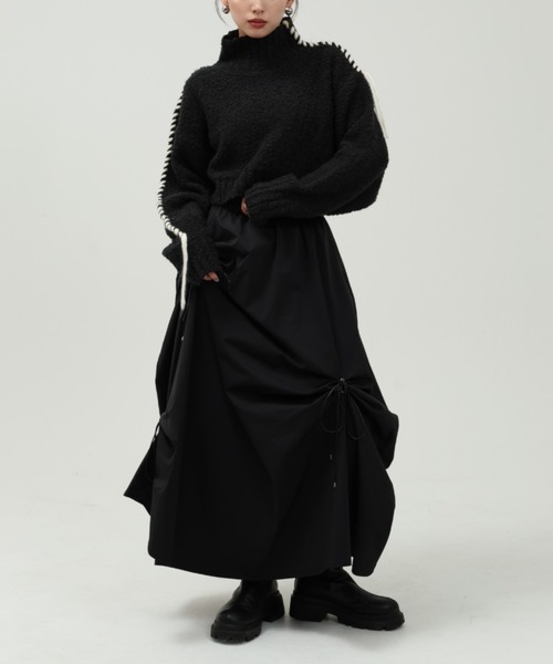 LEANN MOMENT（リーンモーメント）の「Eyelet draping skirt（スカート・レディース・ブラック/ライトグレー・SMALL/MEDIUM）」の20枚目の写真