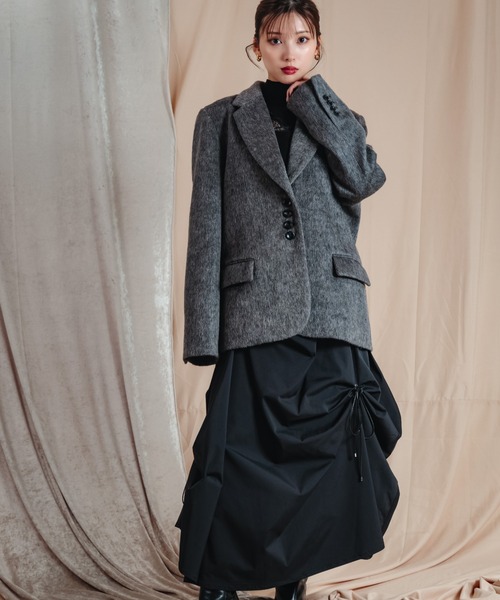 LEANN MOMENT（リーンモーメント）の「Eyelet draping skirt（スカート・レディース・ブラック/ライトグレー・SMALL/MEDIUM）」の9枚目の写真