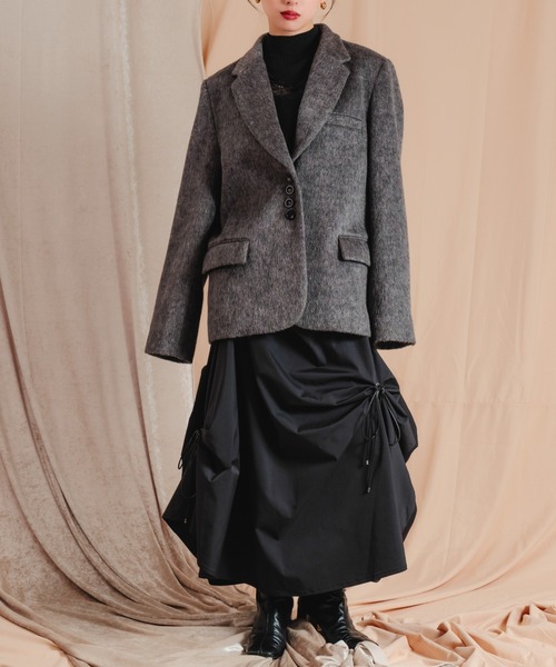 LEANN MOMENT（リーンモーメント）の「Eyelet draping skirt（スカート・レディース・ブラック/ライトグレー・SMALL/MEDIUM）」の10枚目の写真