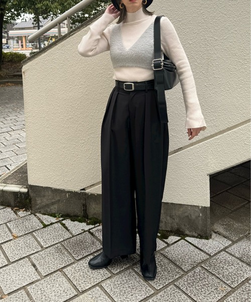 y/m by misato（イムバイミサト）の「シャギーニットビスチェ（ニット/セーター・レディース・ブラック/アイボリー/グレー・36）」の19枚目の写真