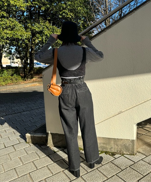 y/m by misato（イムバイミサト）の「シャギーニットビスチェ（ニット/セーター・レディース・ブラック/アイボリー/グレー・36）」の14枚目の写真