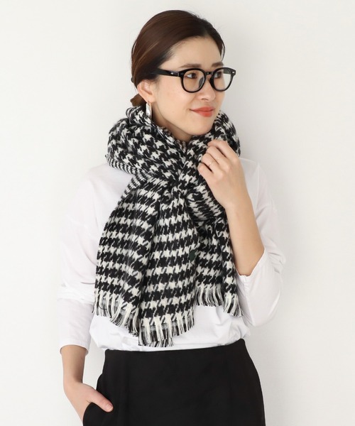 Montaluly（モンタルリー）の「【Montaluly】幾何学模様ストール-HOUNDS TOOTH STALL（ストール/ショール・レディース・ブラック・FREE）」の2枚目の写真