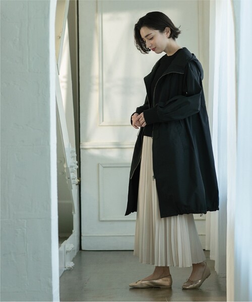 OPAQUE.CLIP（オペークドットクリップ）の「◆ドロストフーディロングアウター【洗濯機洗い可】（その他アウター・レディース・ブラック/ライトベージュ・36/38/40/42）」の11枚目の写真