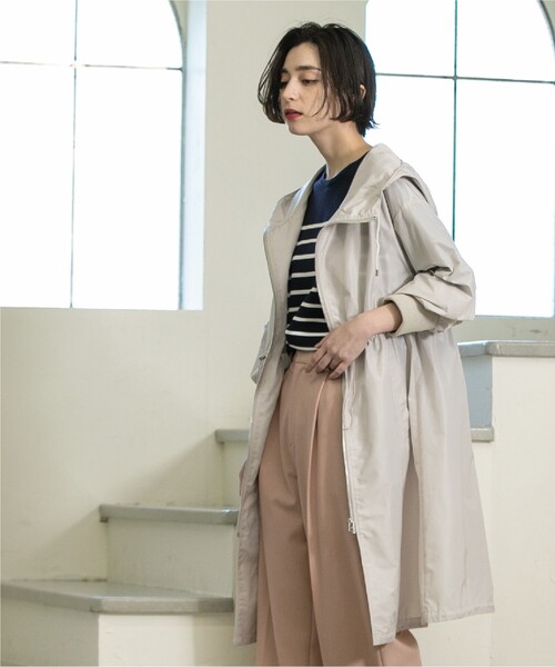 OPAQUE.CLIP（オペークドットクリップ）の「◆ドロストフーディロングアウター【洗濯機洗い可】（その他アウター・レディース・ブラック/ライトベージュ・36/38/40/42）」の13枚目の写真