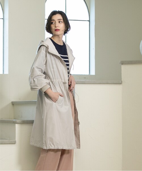 OPAQUE.CLIP（オペークドットクリップ）の「◆ドロストフーディロングアウター【洗濯機洗い可】（その他アウター・レディース・ブラック/ライトベージュ・36/38/40/42）」の4枚目の写真