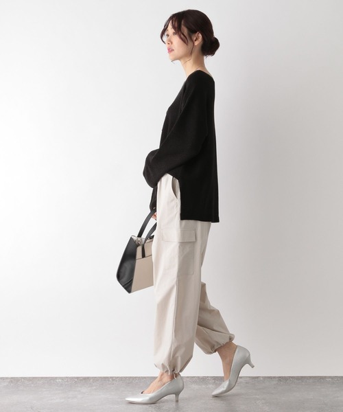 GLOBAL WORK（グローバルワーク）の「撥水ナイロンカーゴパンツ/995477（カーゴパンツ・レディース・カーキ/オフホワイト/ブラック・MEDIUM/LARGE）」の7枚目の写真