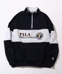 【FILA/フィラ】ライン切り替え ヴィンテージロゴ ハーフジップ プルオーバー