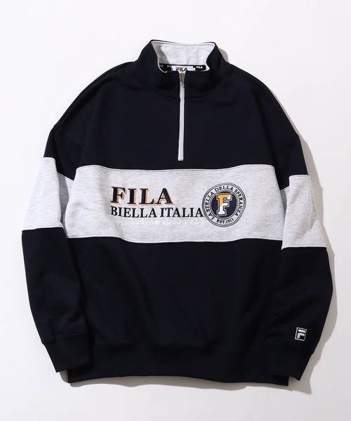 FILA(フィラ)の「【FILA/フィラ】ライン切り替え ヴィンテージロゴ ハーフジップ プルオーバー(スウェット・メンズ・ネイビー/グリーン/アッシュグレー・LL/L/M)」の3枚目の写真