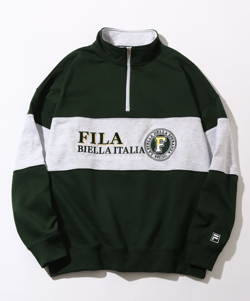 FILA(フィラ)の「【FILA/フィラ】ライン切り替え ヴィンテージロゴ ハーフジップ プルオーバー(スウェット・メンズ・ネイビー/グリーン/アッシュグレー・LL/L/M)」の2枚目の写真