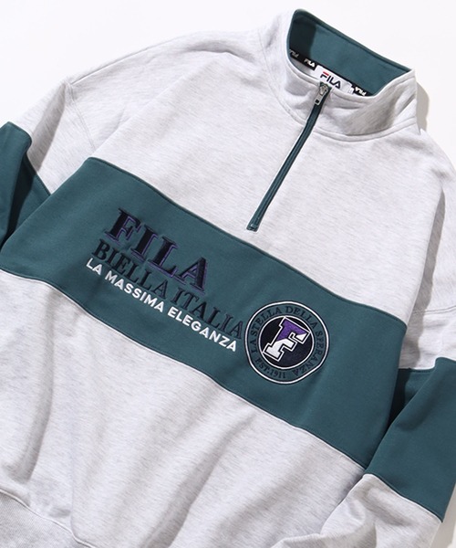 FILA(フィラ)の「【FILA/フィラ】ライン切り替え ヴィンテージロゴ ハーフジップ プルオーバー(スウェット・メンズ・ネイビー/グリーン/アッシュグレー・LL/L/M)」の5枚目の写真