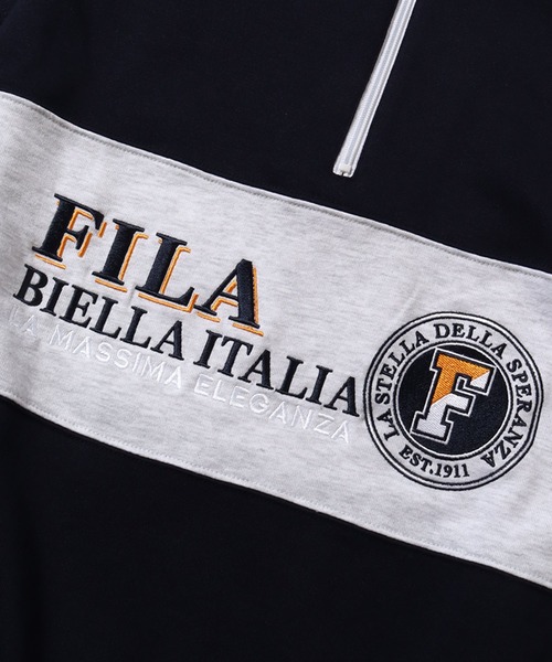FILA(フィラ)の「【FILA/フィラ】ライン切り替え ヴィンテージロゴ ハーフジップ プルオーバー(スウェット・メンズ・ネイビー/グリーン/アッシュグレー・LL/L/M)」の12枚目の写真