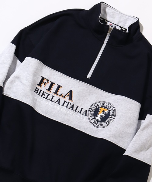FILA(フィラ)の「【FILA/フィラ】ライン切り替え ヴィンテージロゴ ハーフジップ プルオーバー(スウェット・メンズ・ネイビー/グリーン/アッシュグレー・LL/L/M)」の9枚目の写真