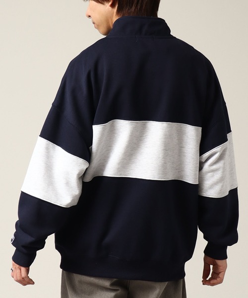 FILA(フィラ)の「【FILA/フィラ】ライン切り替え ヴィンテージロゴ ハーフジップ プルオーバー(スウェット・メンズ・ネイビー/グリーン/アッシュグレー・LL/L/M)」の19枚目の写真