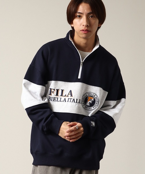 FILA(フィラ)の「【FILA/フィラ】ライン切り替え ヴィンテージロゴ ハーフジップ プルオーバー(スウェット・メンズ・ネイビー/グリーン/アッシュグレー・LL/L/M)」の16枚目の写真