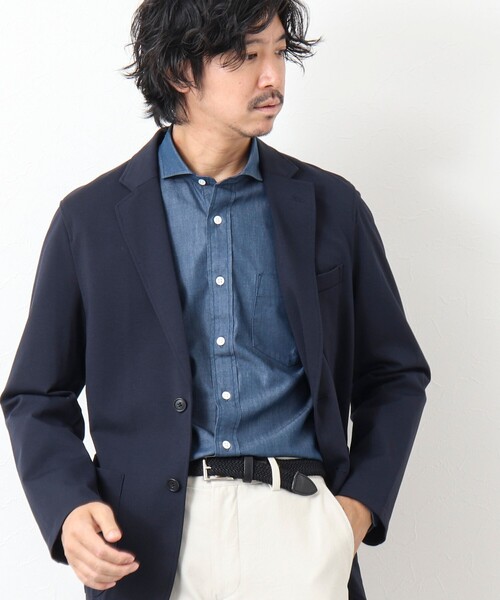 NOLLEY'S goodman（ノーリーズグッドマン）の「《ビジカジ対応》ワイドカラー セミドレスシャツ（シャツ/ブラウス・メンズ・インディゴブルー/ホワイト系その他・S/M/XL/L）」の13枚目の写真