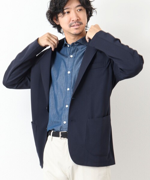 NOLLEY'S goodman（ノーリーズグッドマン）の「《ビジカジ対応》ワイドカラー セミドレスシャツ（シャツ/ブラウス・メンズ・インディゴブルー/ホワイト系その他・S/M/XL/L）」の14枚目の写真