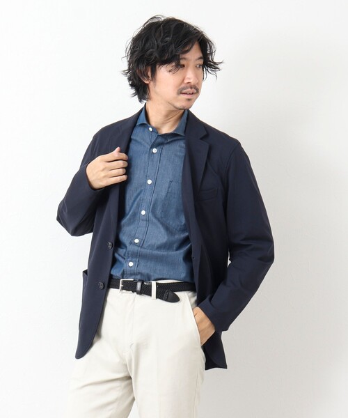 NOLLEY'S goodman（ノーリーズグッドマン）の「《ビジカジ対応》ワイドカラー セミドレスシャツ（シャツ/ブラウス・メンズ・インディゴブルー/ホワイト系その他・S/M/XL/L）」の16枚目の写真