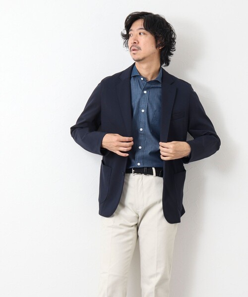 NOLLEY'S goodman（ノーリーズグッドマン）の「《ビジカジ対応》ワイドカラー セミドレスシャツ（シャツ/ブラウス・メンズ・インディゴブルー/ホワイト系その他・S/M/XL/L）」の19枚目の写真