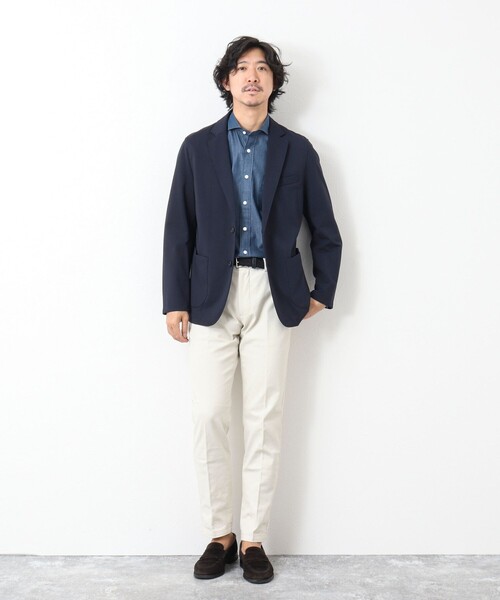 NOLLEY'S goodman（ノーリーズグッドマン）の「《ビジカジ対応》ワイドカラー セミドレスシャツ（シャツ/ブラウス・メンズ・インディゴブルー/ホワイト系その他・S/M/XL/L）」の21枚目の写真