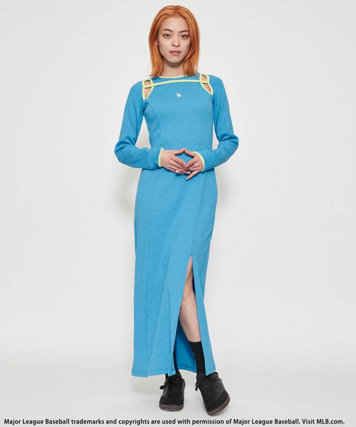 BACK TO THE FIELD（バック トゥー ザ フィールド）の「【MLB】アームカッティングスリットロングワンピース（ワンピース・レディース・ブラック/グレー/ブルー・FREE）」の13枚目の写真