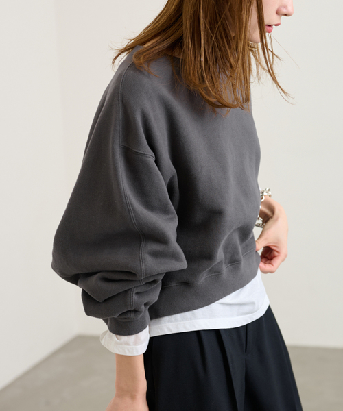 FRAMeWORK(フレームワーク)の「フォルムショートSWEATプルオーバー(スウェット・レディース・ホワイト/ライトグリーン/スミクロ・FREE)」の22枚目の写真