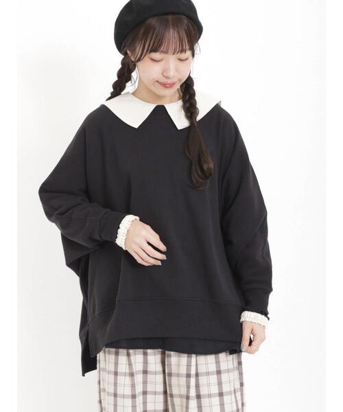 Samansa Mos2（サマンサ モスモス）の「裏毛ドルマンスリーブスウェット（Tシャツ/カットソー・レディース・ブルー/ベージュ/モカ/ブラック・F）」の2枚目の写真