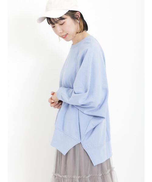 Samansa Mos2（サマンサ モスモス）の「裏毛ドルマンスリーブスウェット（Tシャツ/カットソー・レディース・ブルー/ベージュ/モカ/ブラック・F）」の9枚目の写真