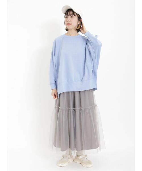 Samansa Mos2（サマンサ モスモス）の「裏毛ドルマンスリーブスウェット（Tシャツ/カットソー・レディース・ブルー/ベージュ/モカ/ブラック・F）」の15枚目の写真