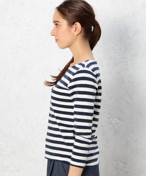 green label relaxing（グリーンレーベルリラクシング）の「STD GLR BOR プルオーバー カットソー◆（Tシャツ/カットソー・レディース・ブラック/ライトグレー/ネイビー・40/38）」の9枚目の写真