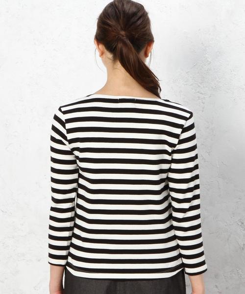 green label relaxing（グリーンレーベルリラクシング）の「STD GLR BOR プルオーバー カットソー◆（Tシャツ/カットソー・レディース・ブラック/ライトグレー/ネイビー・40/38）」の4枚目の写真