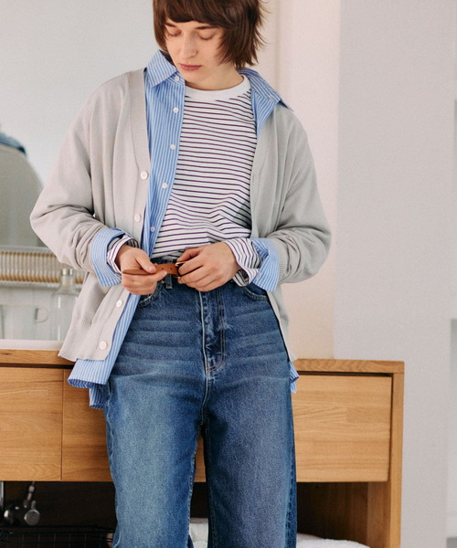 FORK&SPOON（フォークアンドスプーン）の「FORK&SPOON　ボーダーロングスリーブTシャツ（Tシャツ/カットソー・レディース・ブラック系その他/ブルー系その他/ホワイト系その他・1/2）」の4枚目の写真