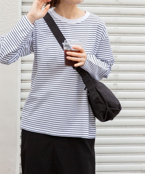 FORK&SPOON（フォークアンドスプーン）の「FORK&SPOON　ボーダーロングスリーブTシャツ（Tシャツ/カットソー・レディース・ブラック系その他/ブルー系その他/ホワイト系その他・1/2）」の11枚目の写真