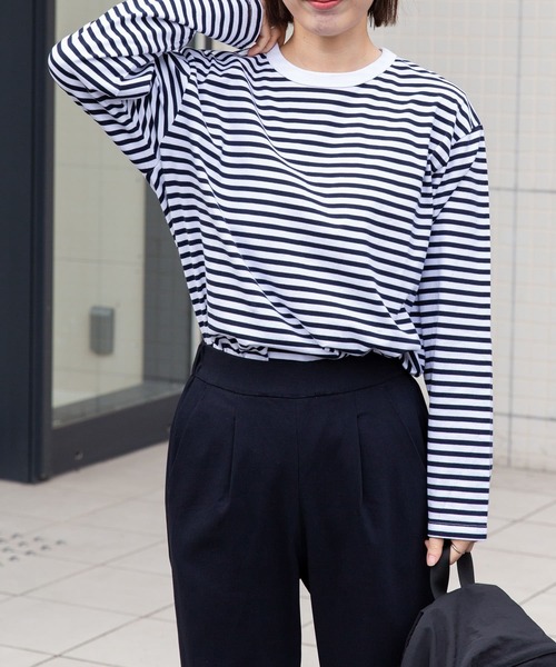 FORK&SPOON（フォークアンドスプーン）の「FORK&SPOON　ボーダーロングスリーブTシャツ（Tシャツ/カットソー・レディース・ブラック系その他/ブルー系その他/ホワイト系その他・1/2）」の21枚目の写真