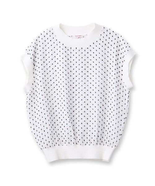 DRESSTERIOR(ドレステリア)の「◆【洗える/大人フェミニン】ドットジャカードプルオーバー(Tシャツ/カットソー・レディース・ブラック/オフホワイト・34/36/38)」の3枚目の写真