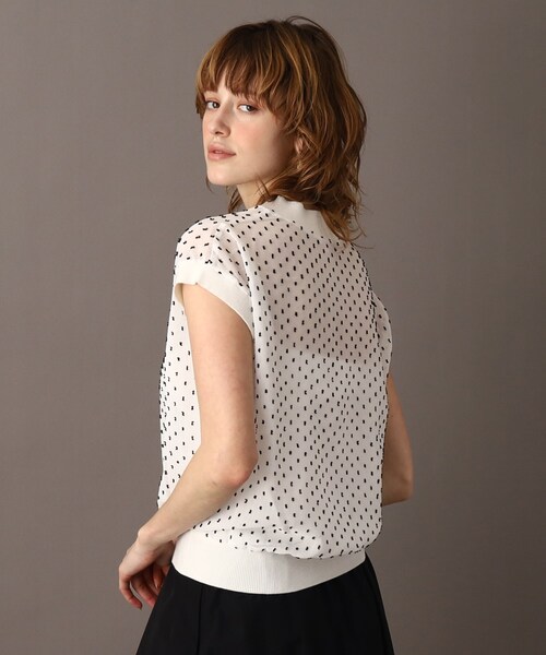 DRESSTERIOR(ドレステリア)の「◆【洗える/大人フェミニン】ドットジャカードプルオーバー(Tシャツ/カットソー・レディース・ブラック/オフホワイト・34/36/38)」の5枚目の写真