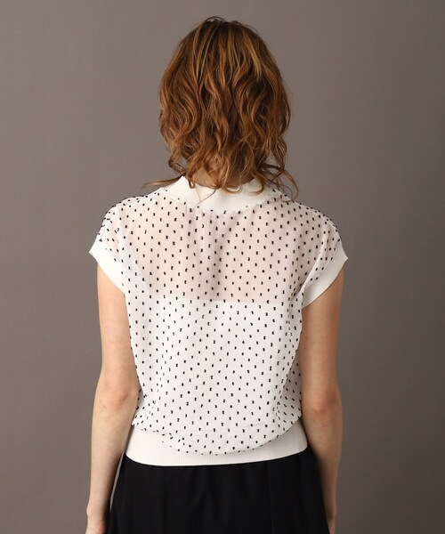 DRESSTERIOR(ドレステリア)の「◆【洗える/大人フェミニン】ドットジャカードプルオーバー(Tシャツ/カットソー・レディース・ブラック/オフホワイト・34/36/38)」の6枚目の写真
