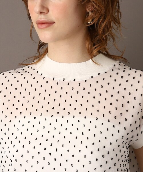 DRESSTERIOR(ドレステリア)の「◆【洗える/大人フェミニン】ドットジャカードプルオーバー(Tシャツ/カットソー・レディース・ブラック/オフホワイト・34/36/38)」の10枚目の写真