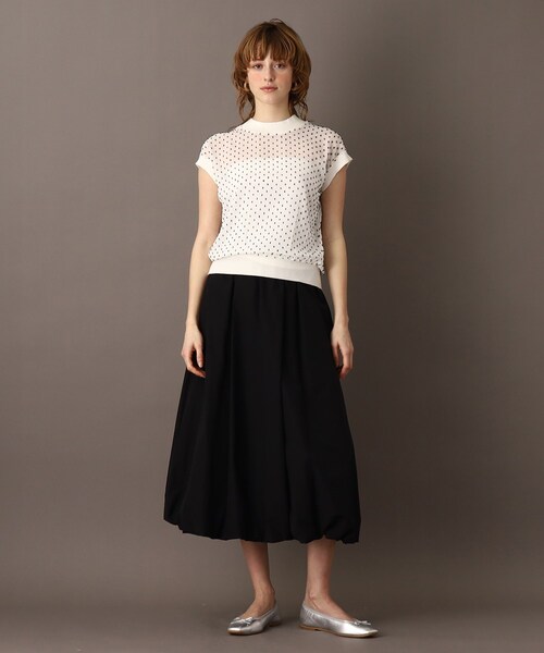 DRESSTERIOR(ドレステリア)の「◆【洗える/大人フェミニン】ドットジャカードプルオーバー(Tシャツ/カットソー・レディース・ブラック/オフホワイト・34/36/38)」の14枚目の写真