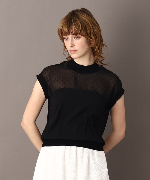 DRESSTERIOR(ドレステリア)の「◆【洗える/大人フェミニン】ドットジャカードプルオーバー(Tシャツ/カットソー・レディース・ブラック/オフホワイト・34/36/38)」の16枚目の写真