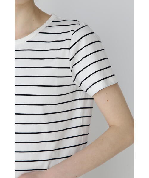 human woman(ヒューマンウーマン)の「◆オーガニック綿天竺半袖ボーダーTシャツ(Tシャツ/カットソー・レディース・ダークインディゴブルー・LARGE/MEDIUM)」の14枚目の写真
