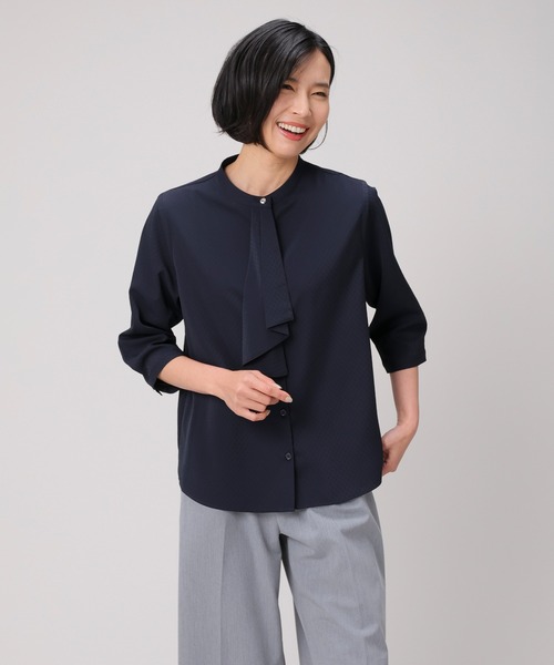 GLACIER lusso（グラシアルッソ）の「7分袖ボウタイブラウス（シャツ