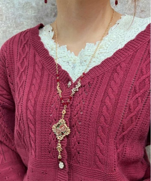 axes femme（アクシーズファム）の「チャイナ風装飾薔薇ネックレス（ネックレス・レディース・シルバー/ゴールド・FREE）」の3枚目の写真