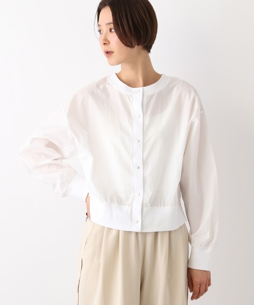 LEPSIM（レプシィム）の「ナイロンクルーカーディガン　108090（カーディガン/ボレロ・レディース・オフホワイト/グリーン/ベージュ・FREE）」の2枚目の写真